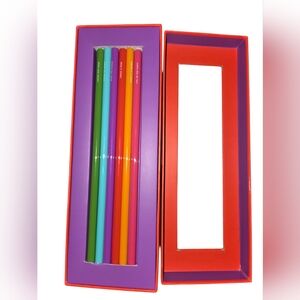 RARE Kate Spade Colorful Straw Set NWT